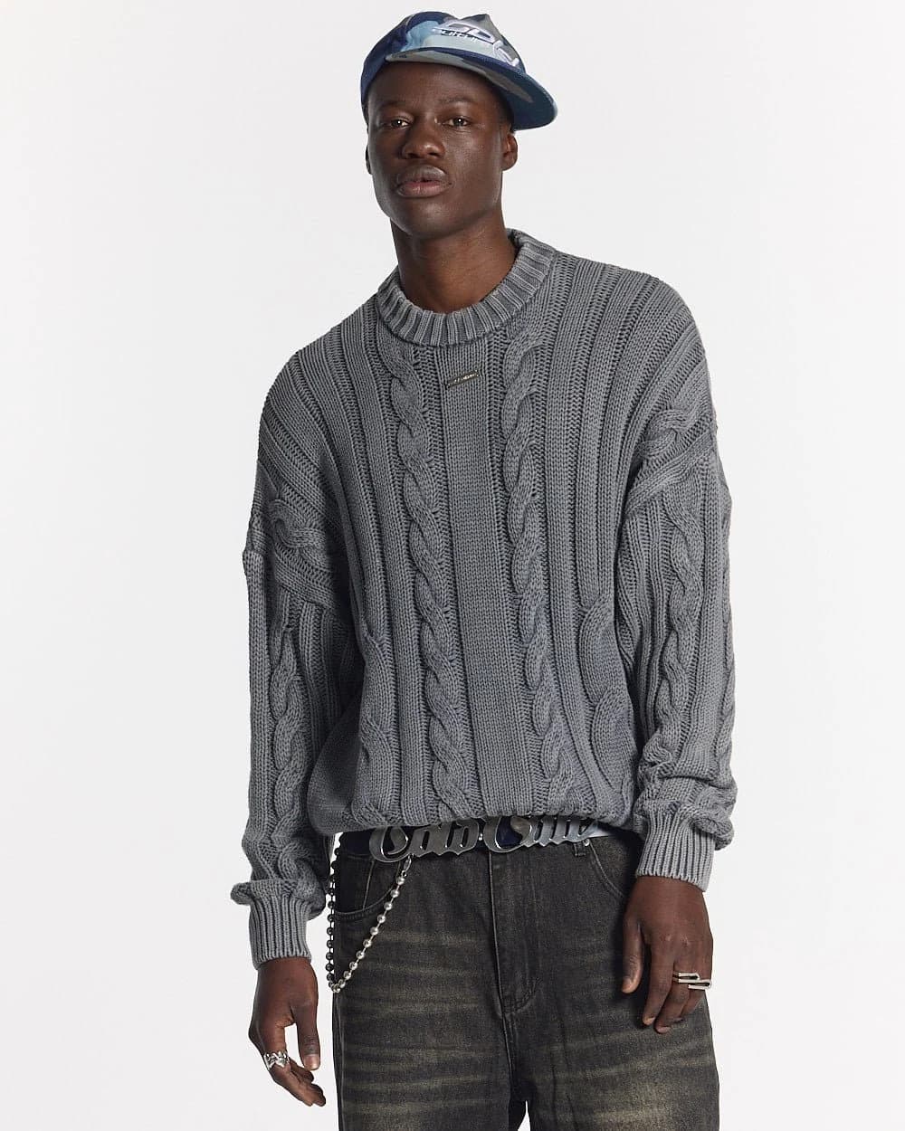 PATTERNED KNIT DUST GREY 3