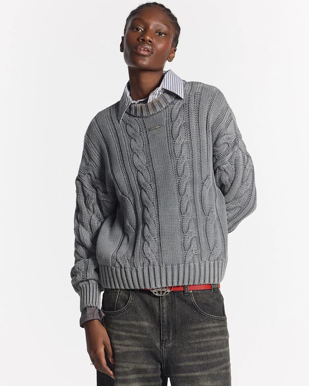 PATTERNED KNIT DUST GREY 5
