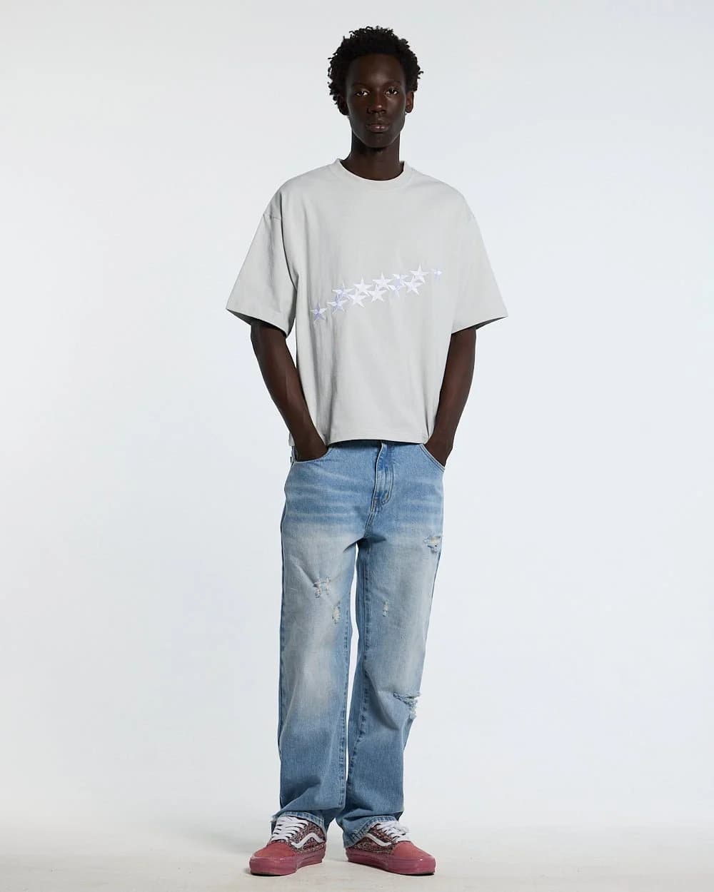 STARS TEE PALE GREY 5