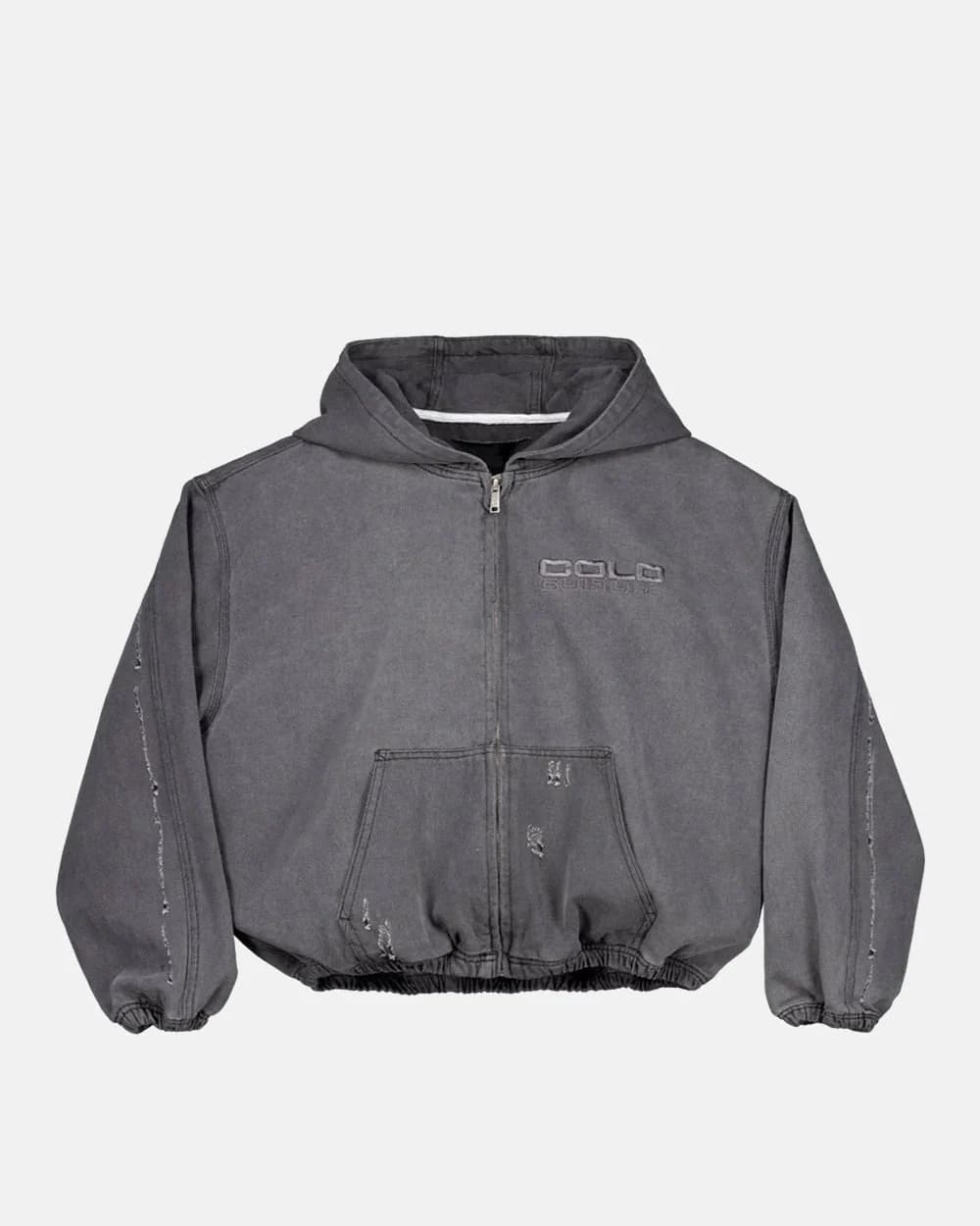 DOUBLE C STARS ZIP JACKET HEAVY GREY DENIM by COLD CULTURE