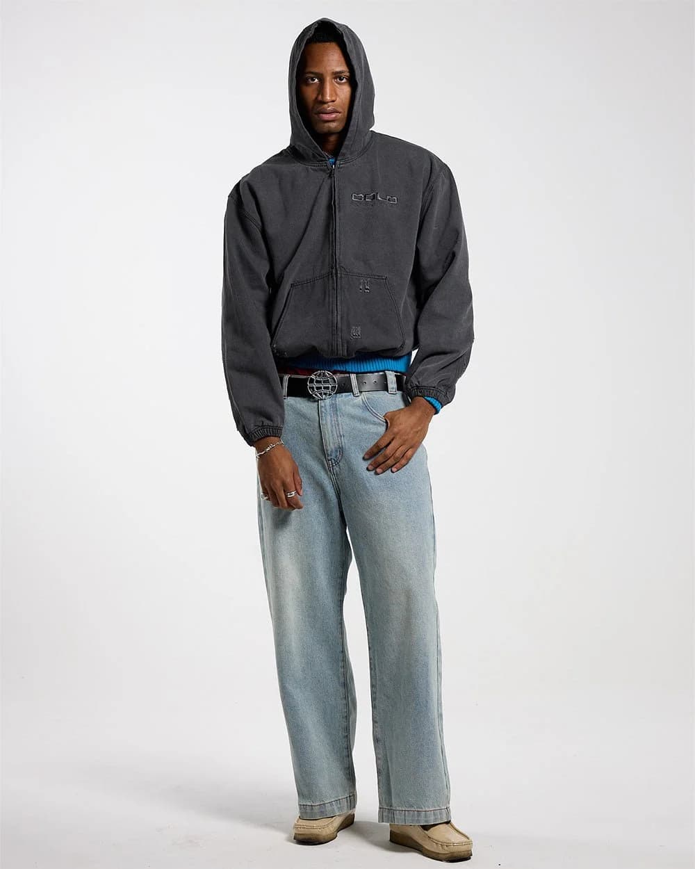 DOUBLE C STARS ZIP JACKET HEAVY GREY DENIM 6
