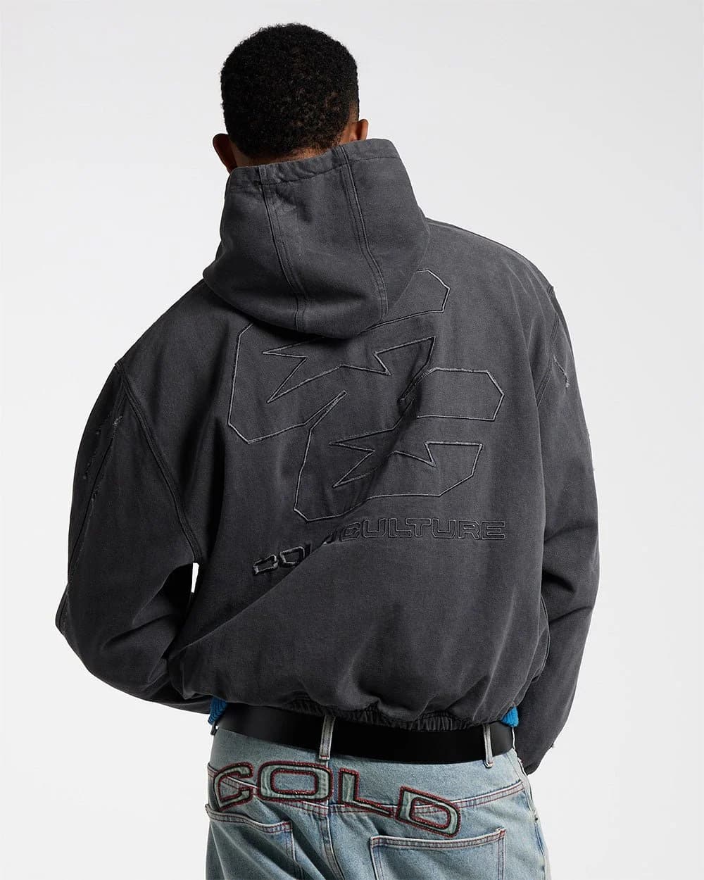 DOUBLE C STARS ZIP JACKET HEAVY GREY DENIM 5