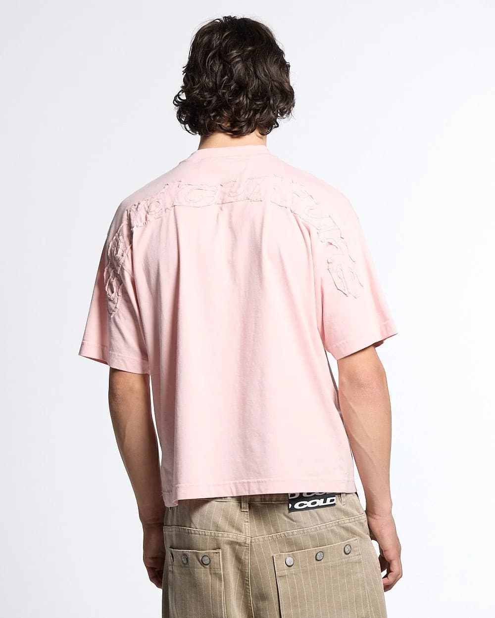 DISTRESS CURVED TEE PINK by COLD CULTURE