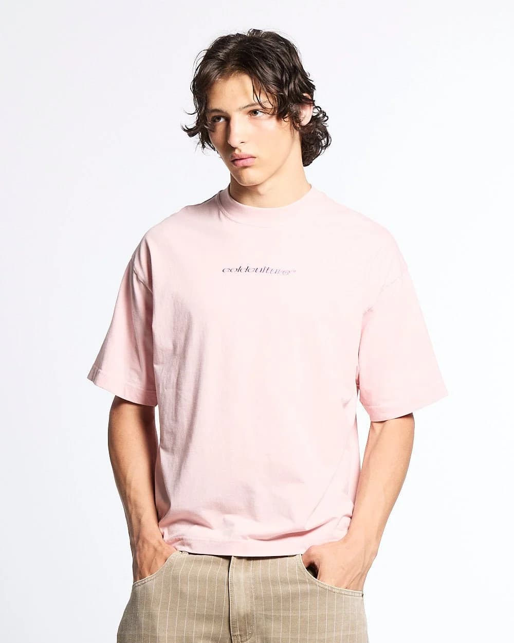 DISTRESS CURVED TEE PINK 4