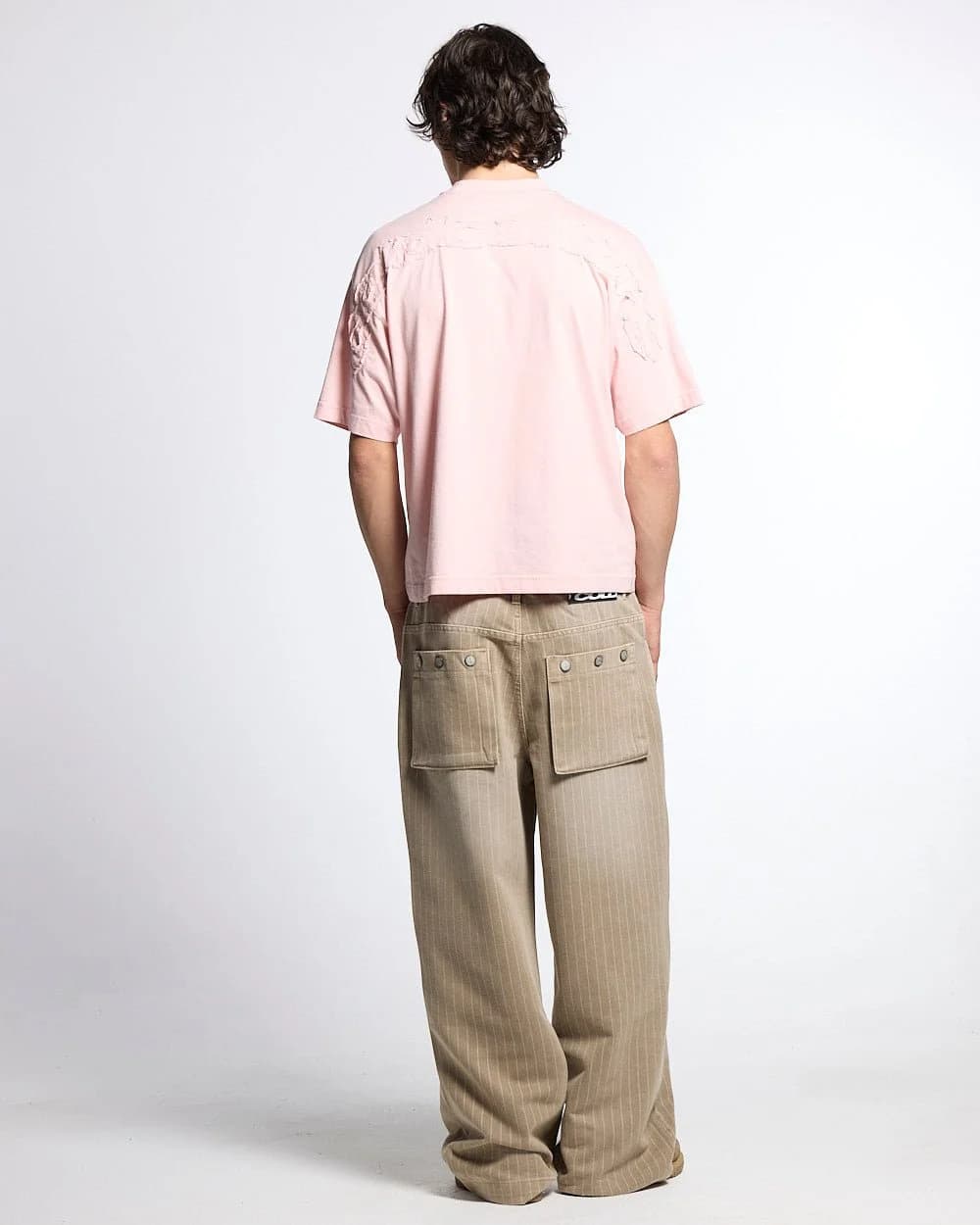 DISTRESS CURVED TEE PINK 6