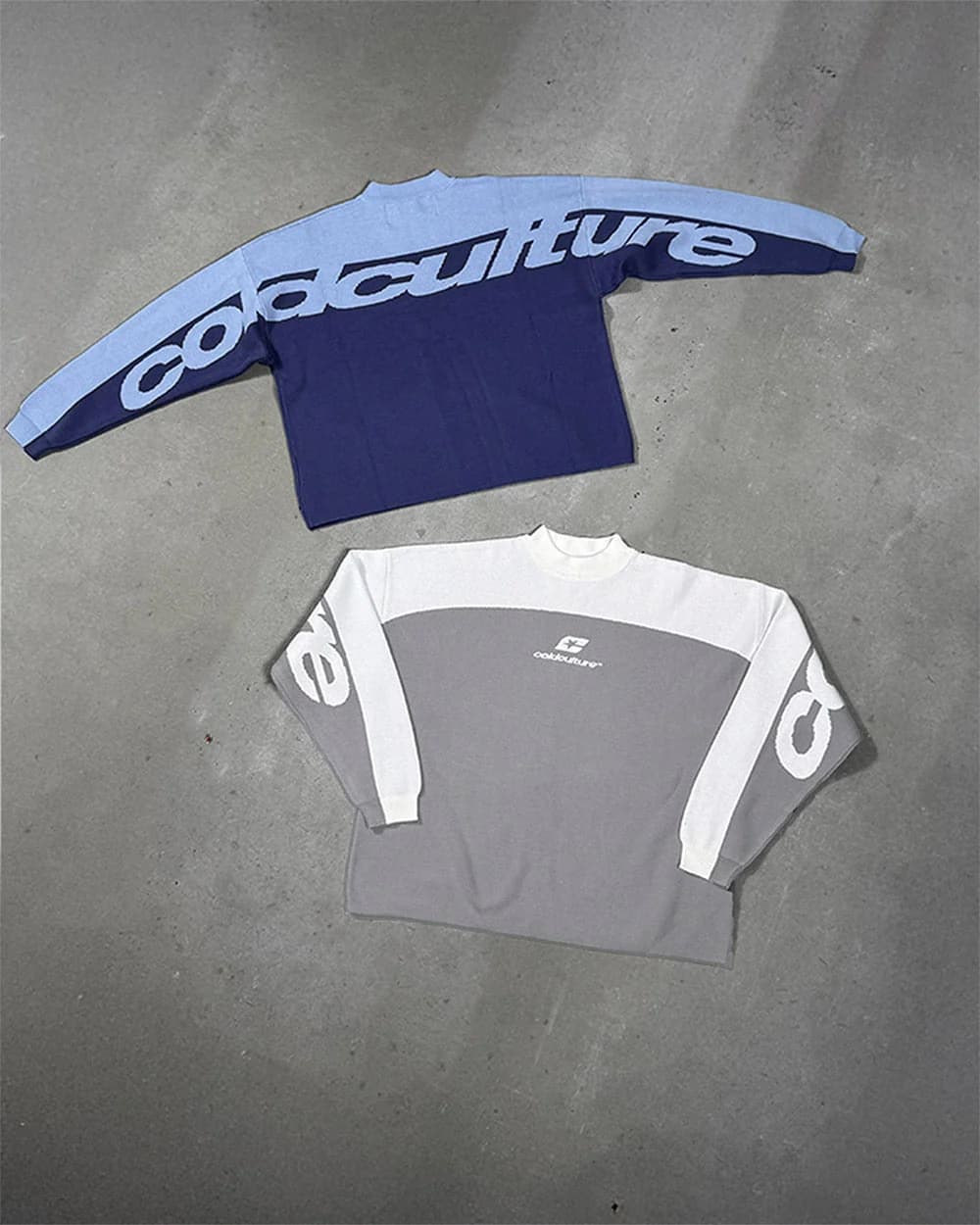 CURVED KNIT GREY & WHITE 7