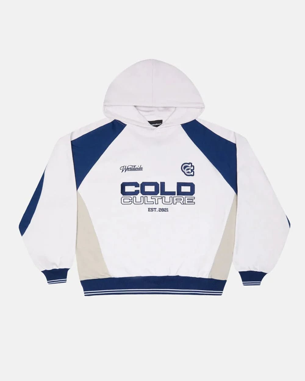 COWBOY VARSITY HOODIE WHITE/BLUE by COLD CULTURE
