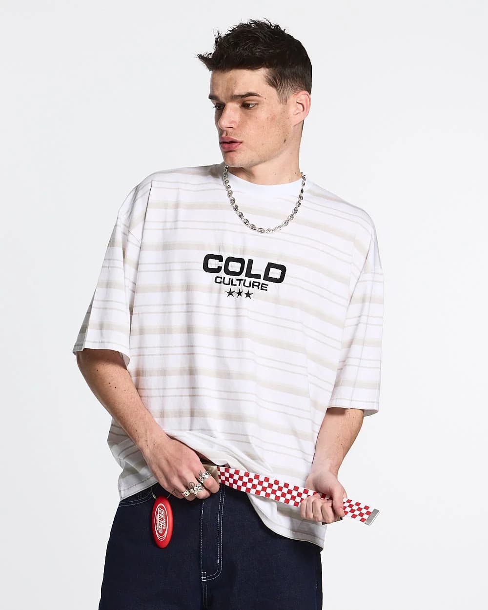 INTERNATIONAL STARS TEE GREY STRIPED 2