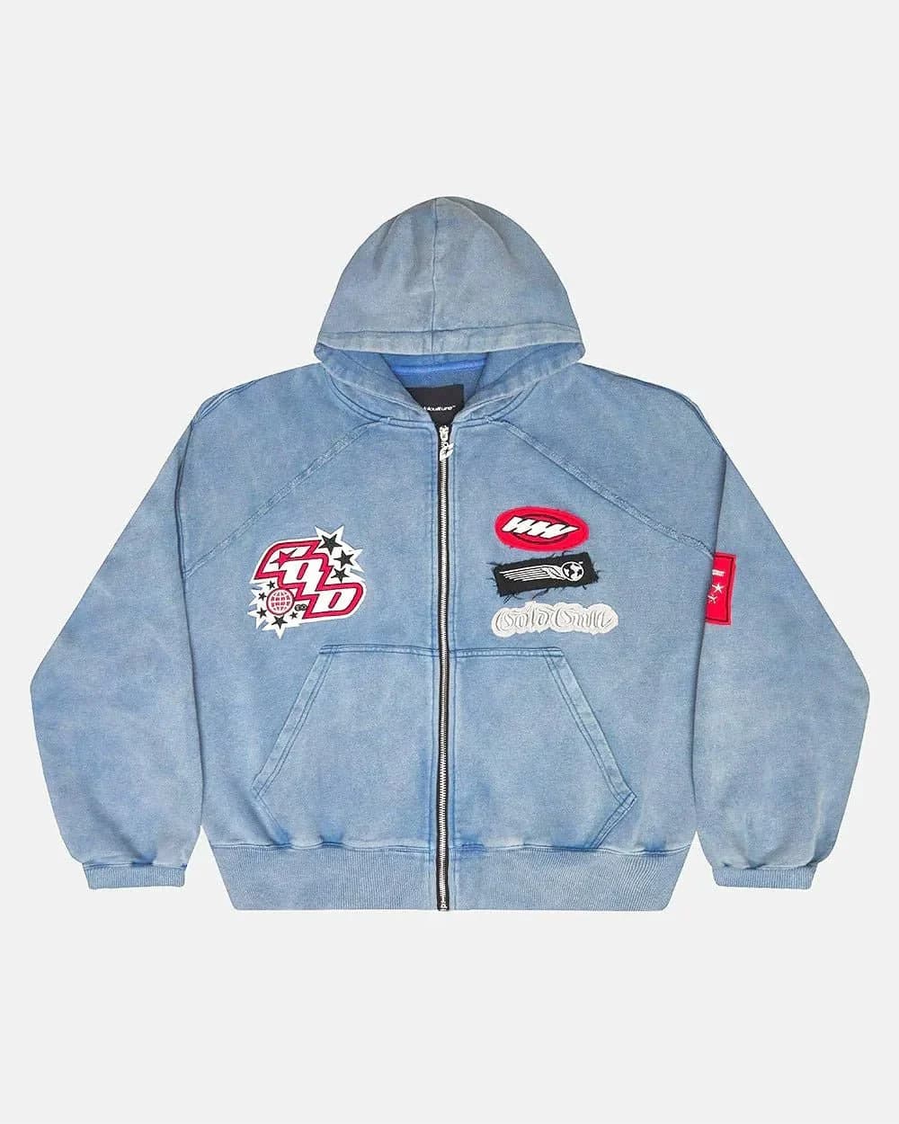 WALKER ZIP HOODIE WASHED INDIGO by COLD CULTURE