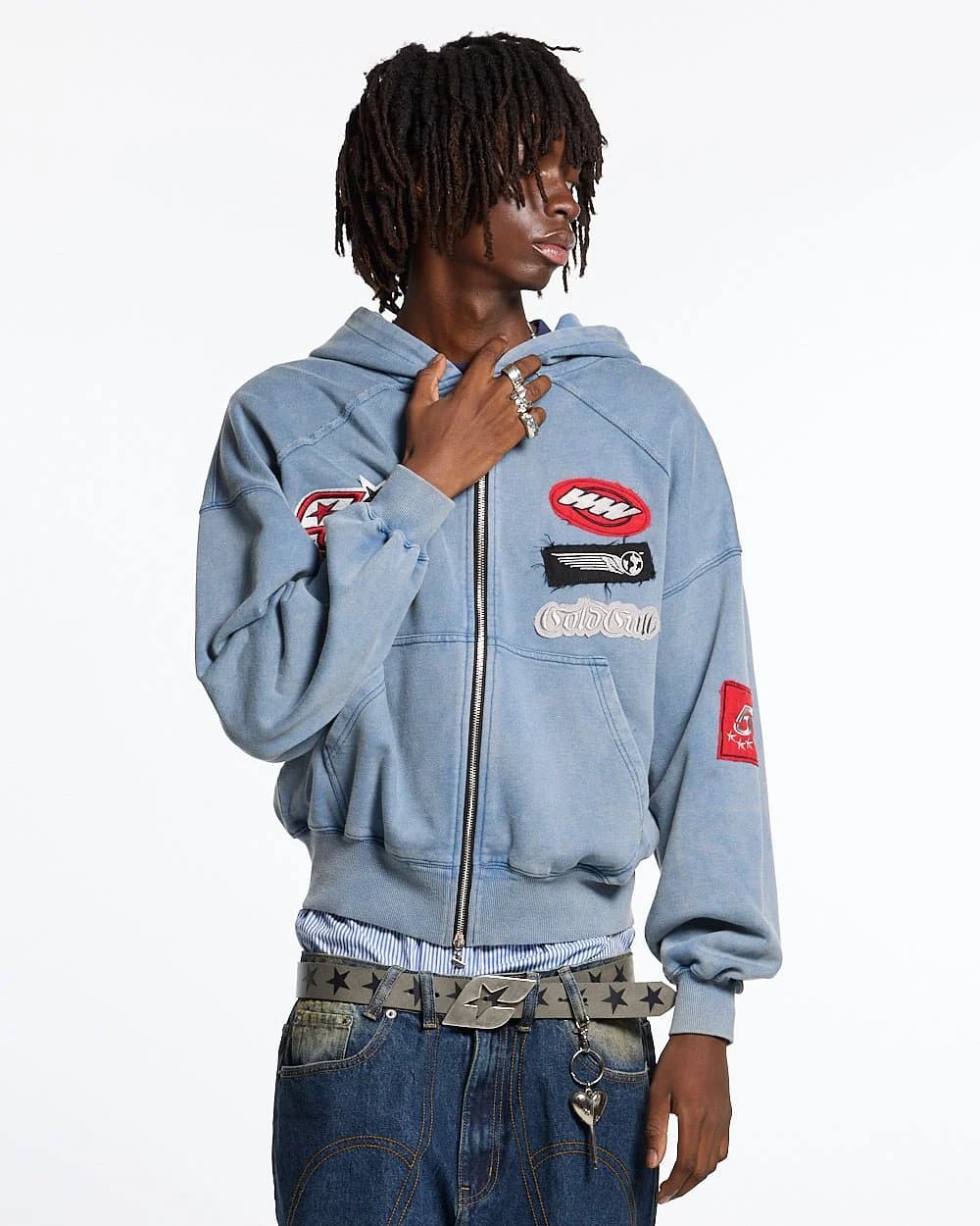 WALKER ZIP HOODIE WASHED INDIGO 2