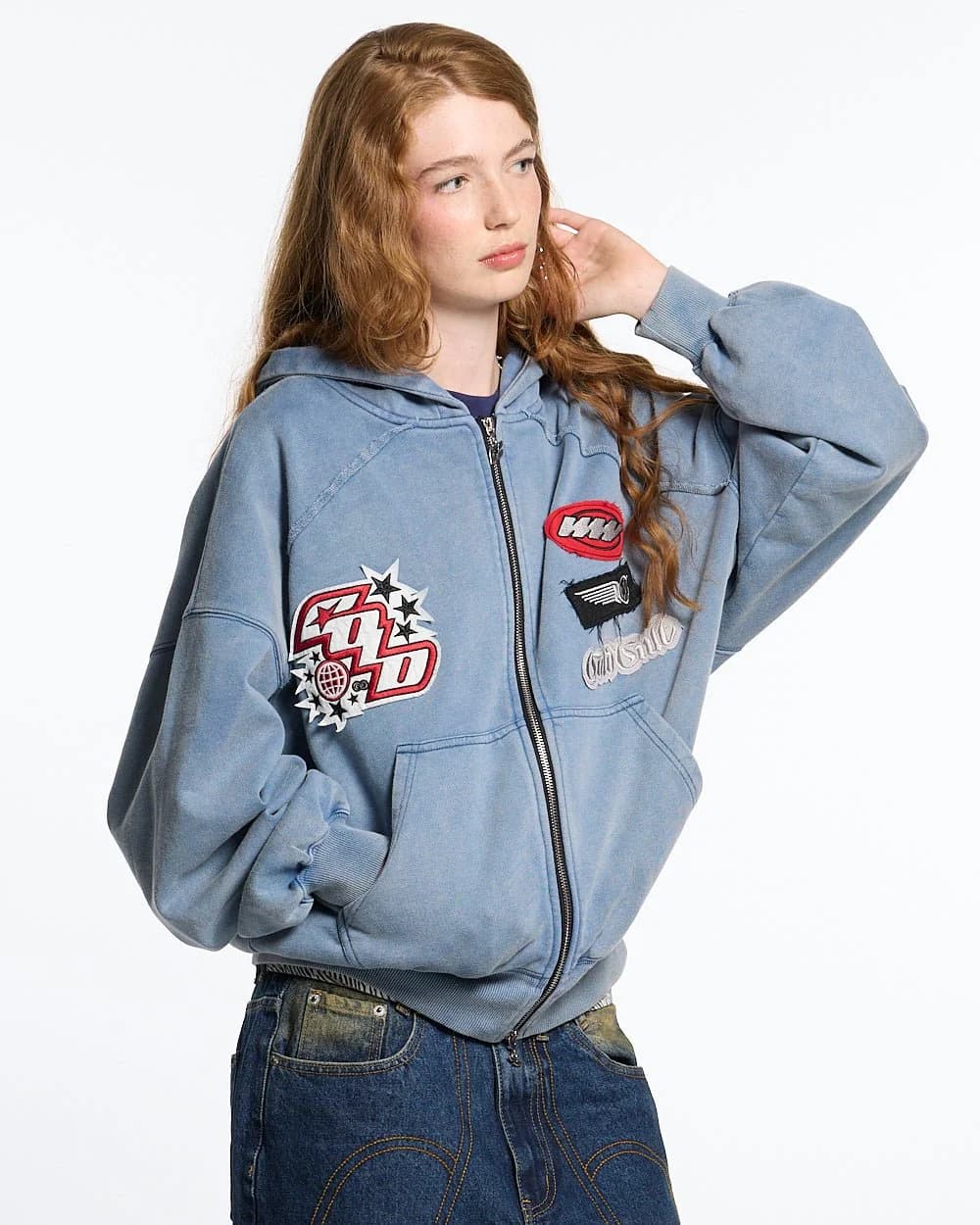 WALKER ZIP HOODIE WASHED INDIGO 5