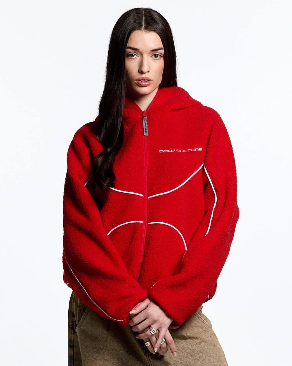 NO RISK FLEECE JACKET VIVID RED by COLD CULTURE
