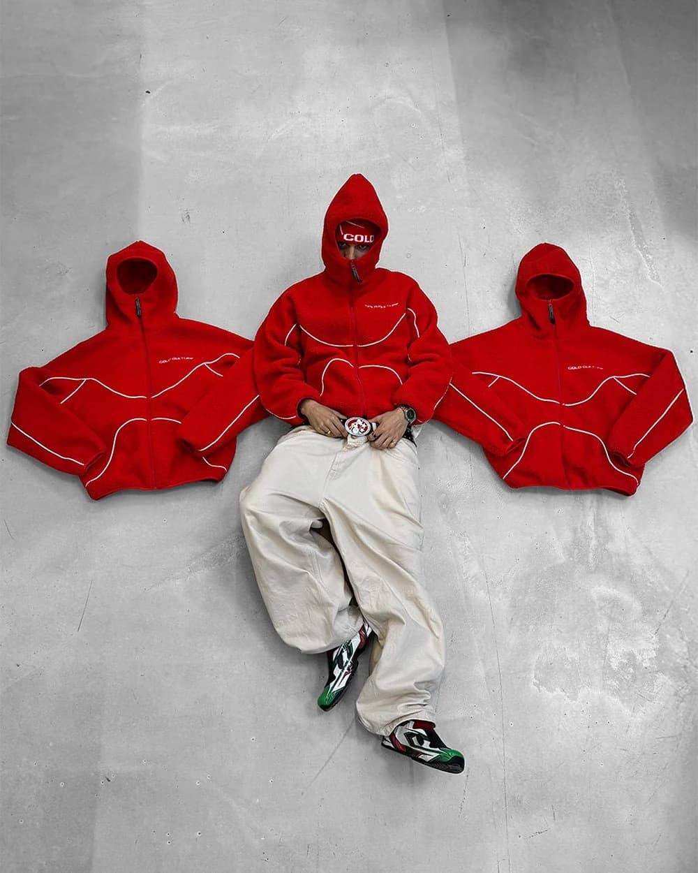NO RISK FLEECE JACKET VIVID RED by COLD CULTURE