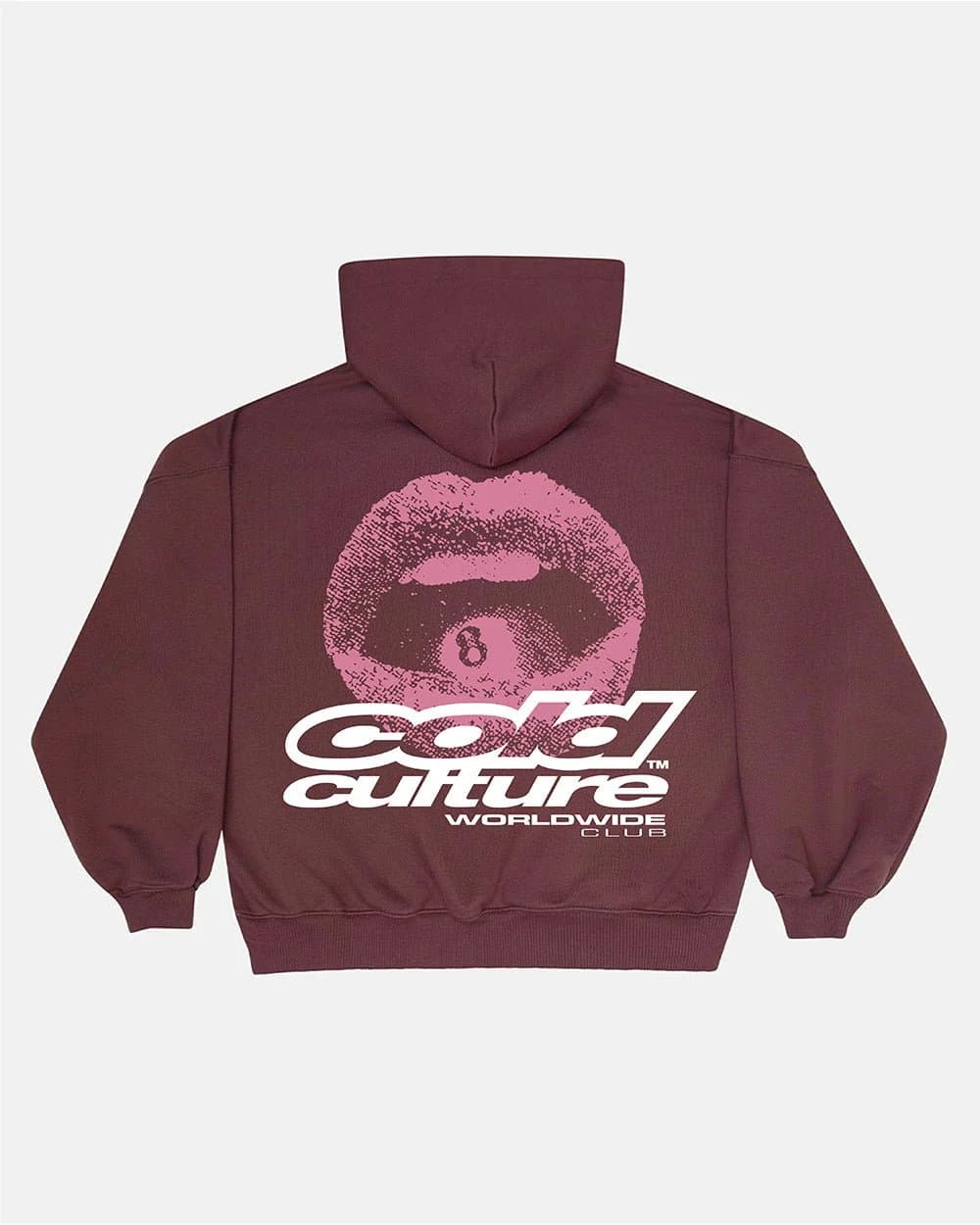 LIP COMBO HOODIE DARK BURGUNDY by COLD CULTURE