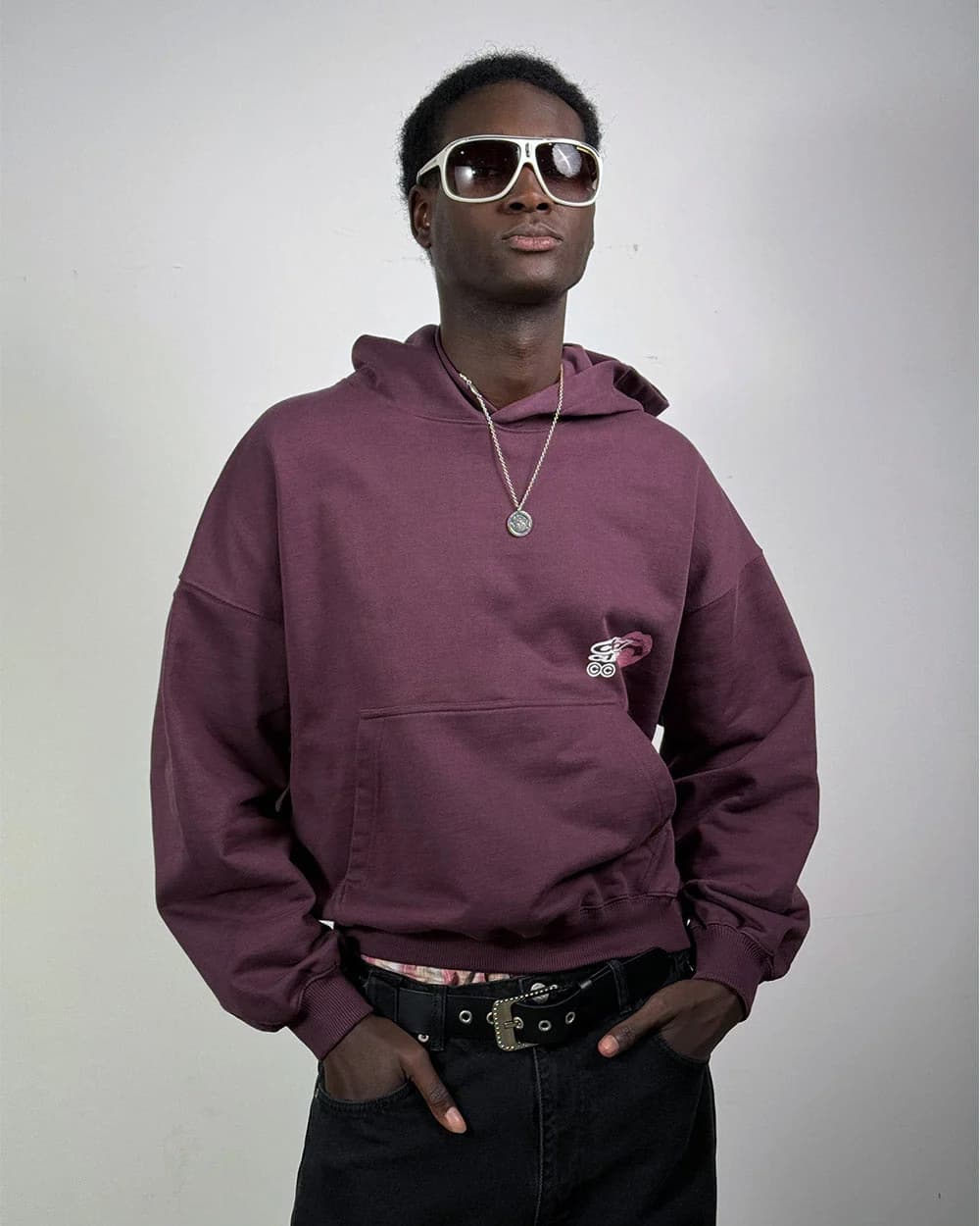 LIP COMBO HOODIE DARK BURGUNDY 8