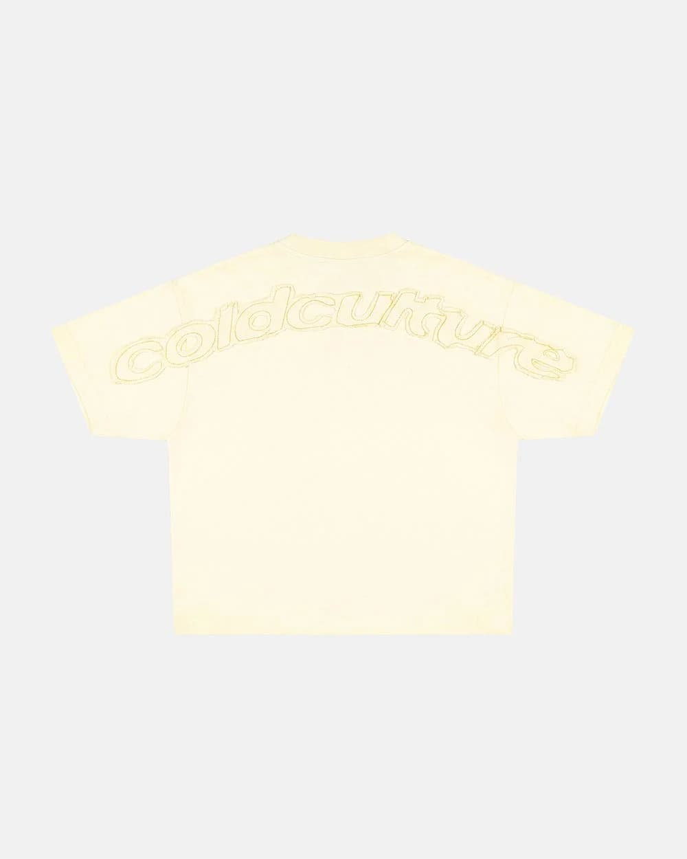 DISTRESS CURVED TEE YELLOW 2