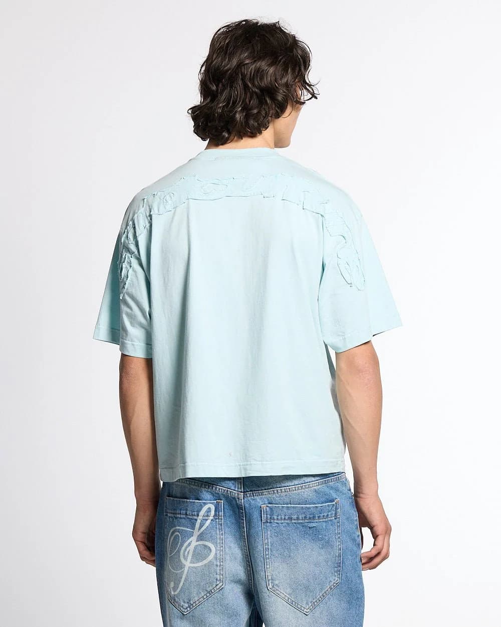 DISTRESS CURVED TEE BLUE by COLD CULTURE
