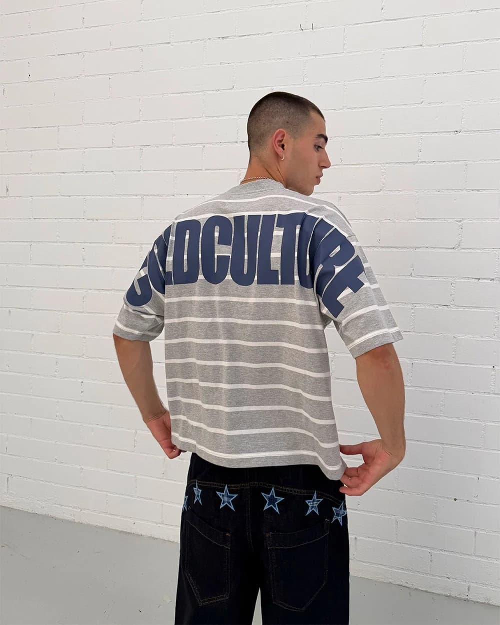 BAY STRIPE TEE GREY by COLD CULTURE