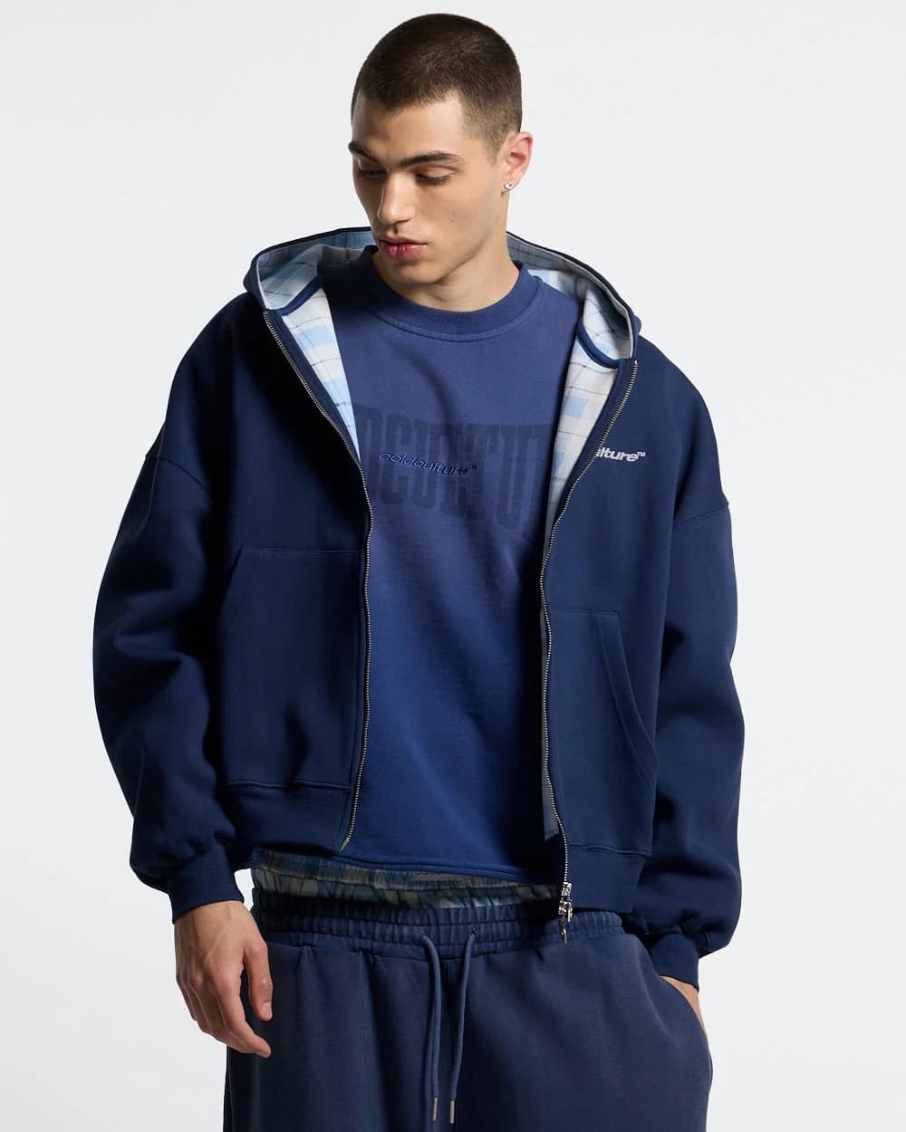 HIDE AND SEEK ZIP HOODIE NAVY 2