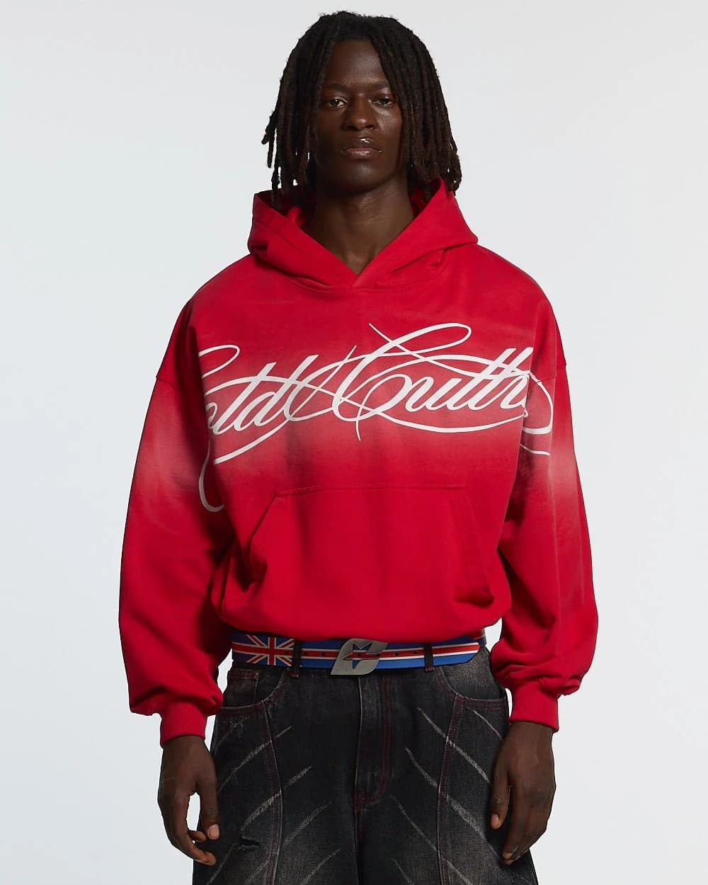 CROSSED SCRIPT HOODIE RED by COLD CULTURE