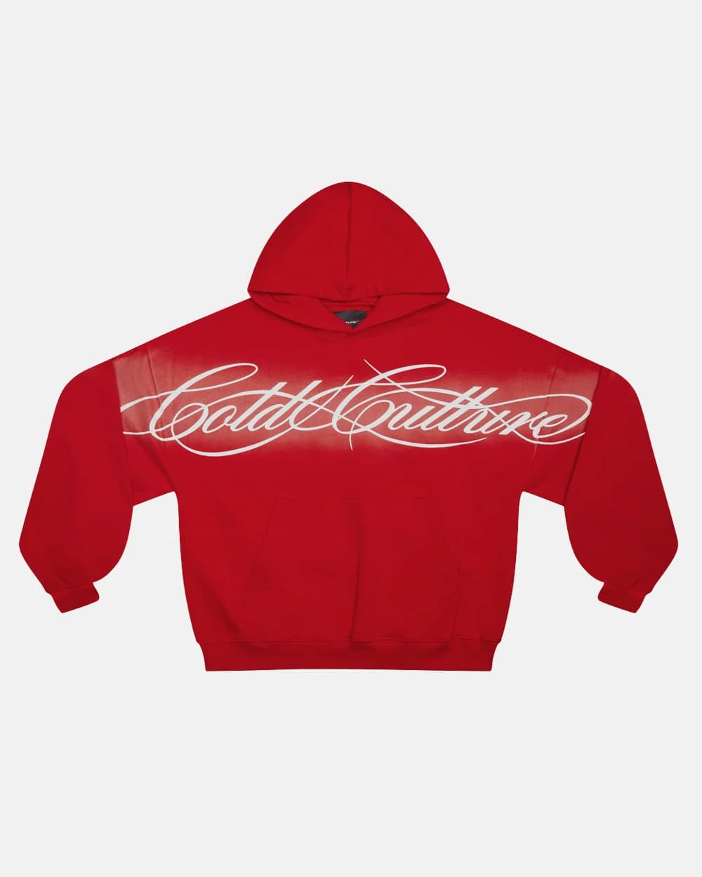 CROSSED SCRIPT HOODIE RED 2