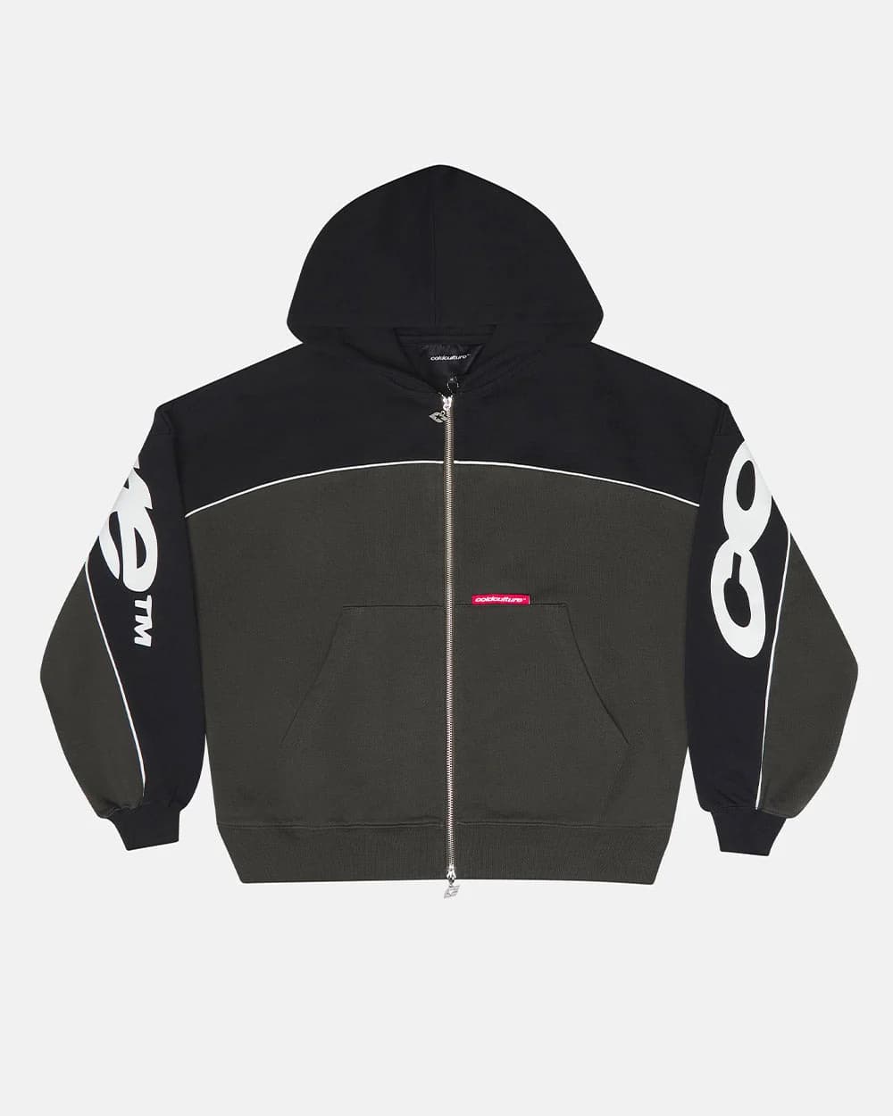 FLESH ZIP HOODIE BLACK & GREY 2