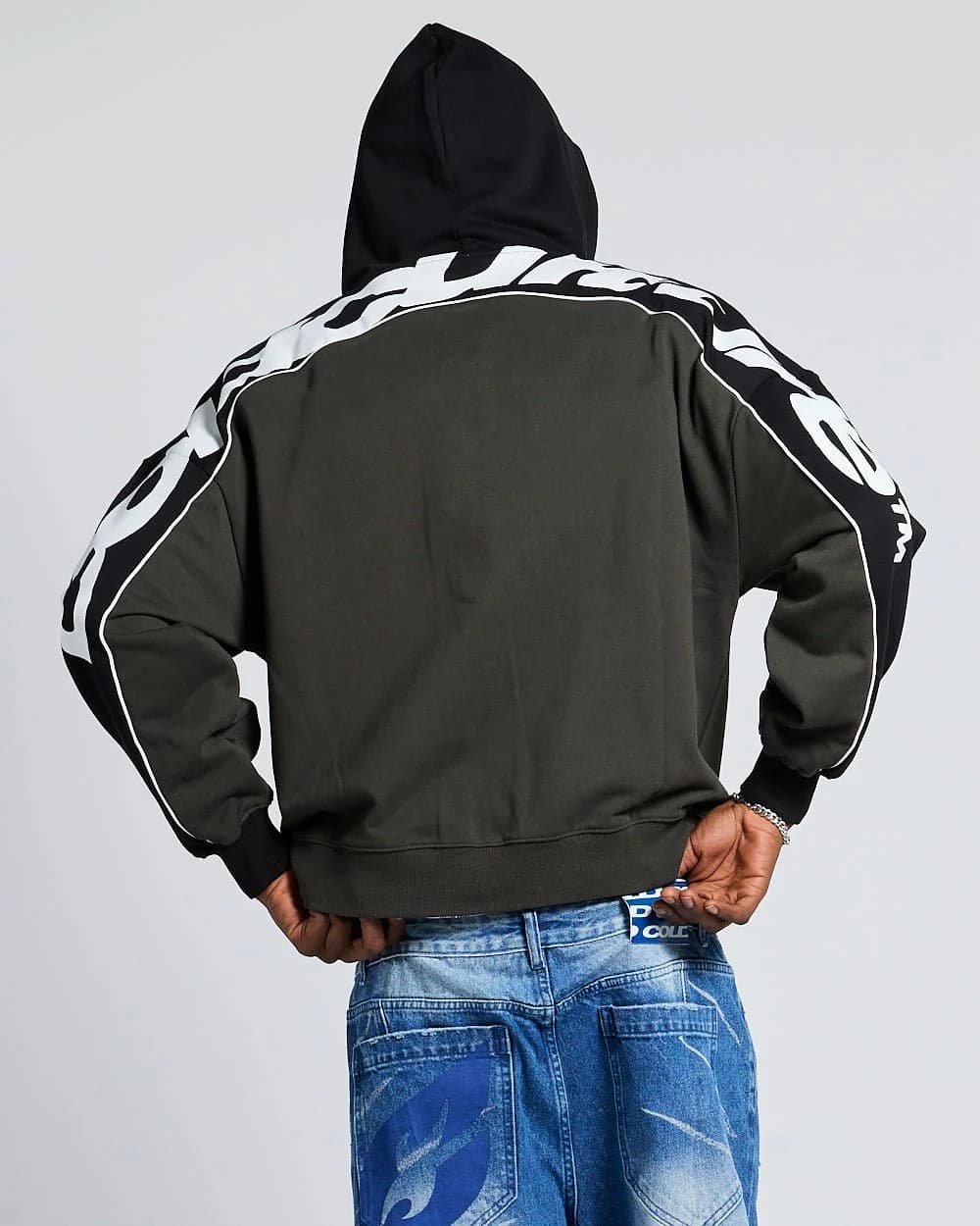 FLESH ZIP HOODIE BLACK & GREY 3