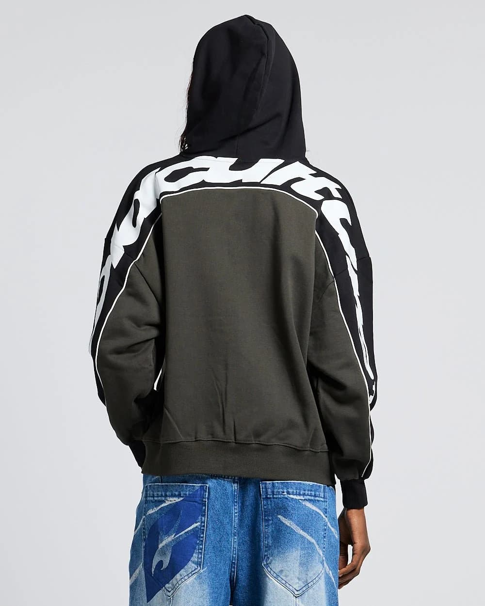 FLESH ZIP HOODIE BLACK & GREY 6
