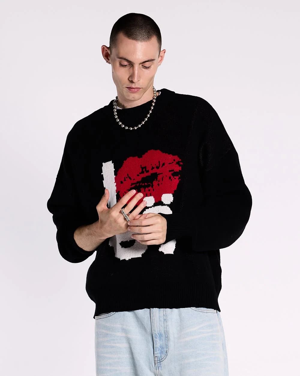 KISSES AND DOLLAR KNIT BLACK 3