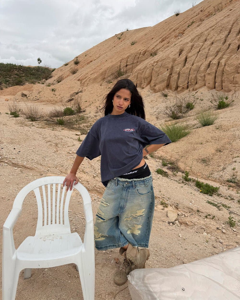 FULL ON WASHED TEE BLUE 7