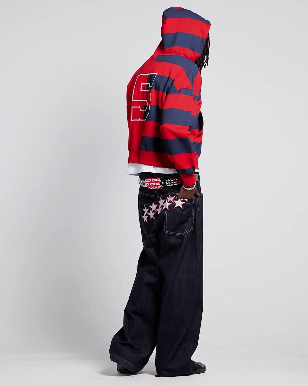 BARNA ZIP HOODIE RED & DARK BLUE 4