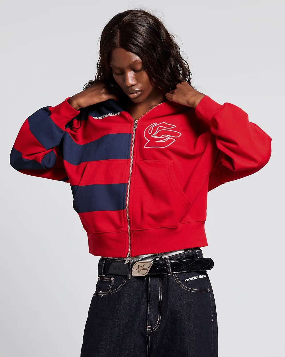 BARNA ZIP HOODIE RED & DARK BLUE 6