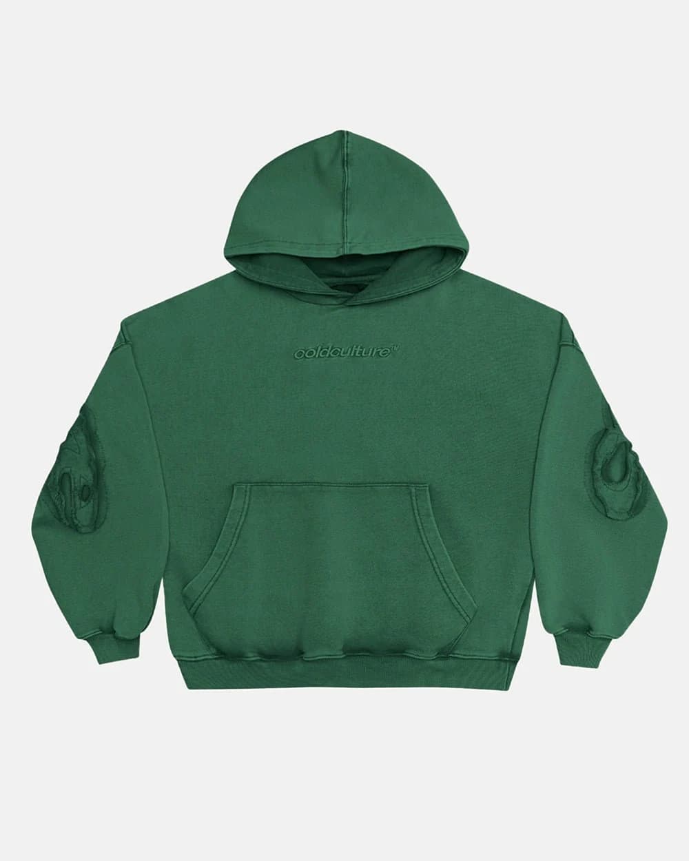 DISTRESS CURVED HOODIE GREEN 4