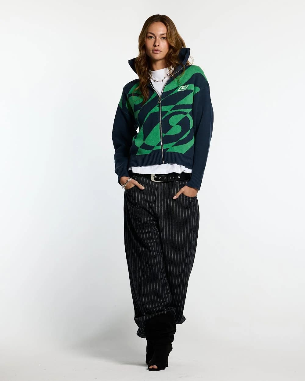 LINES FUSION KNIT GREEN & BLUE 5