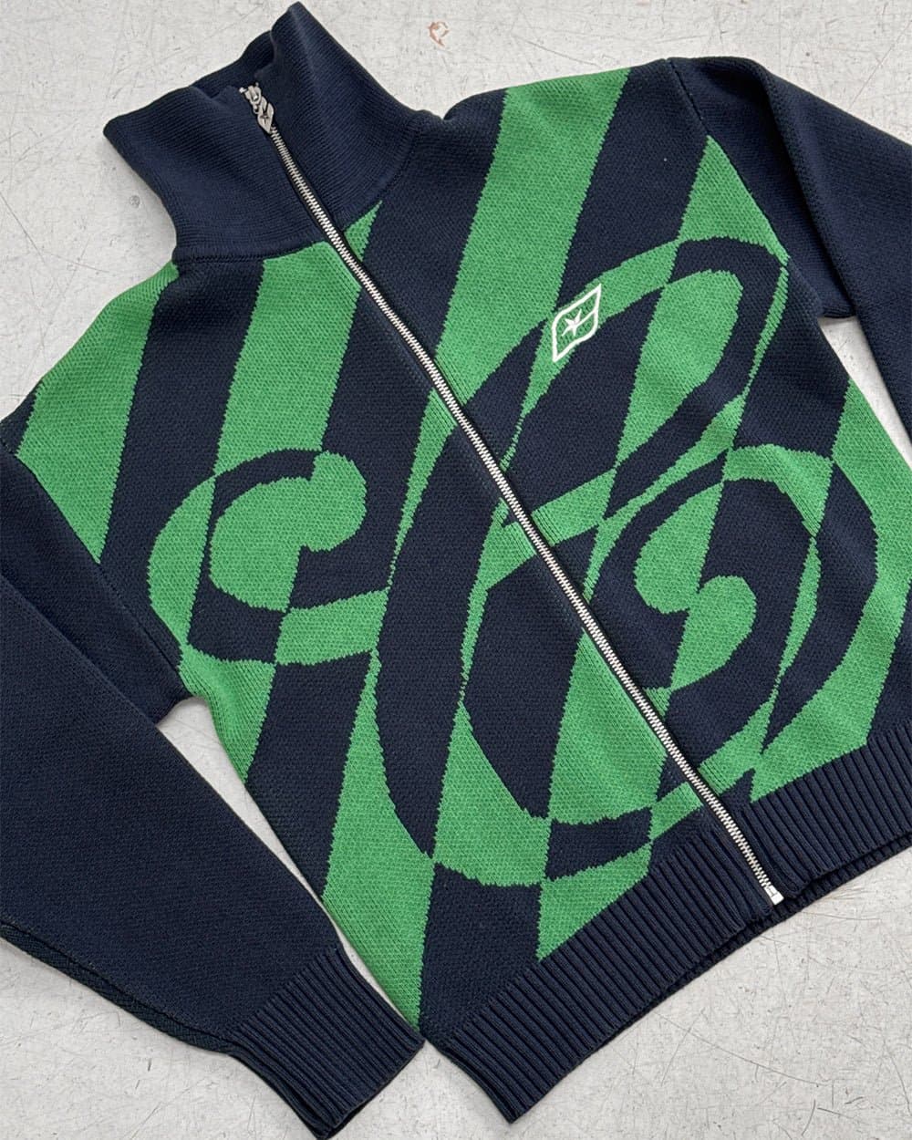 LINES FUSION KNIT GREEN & BLUE 7