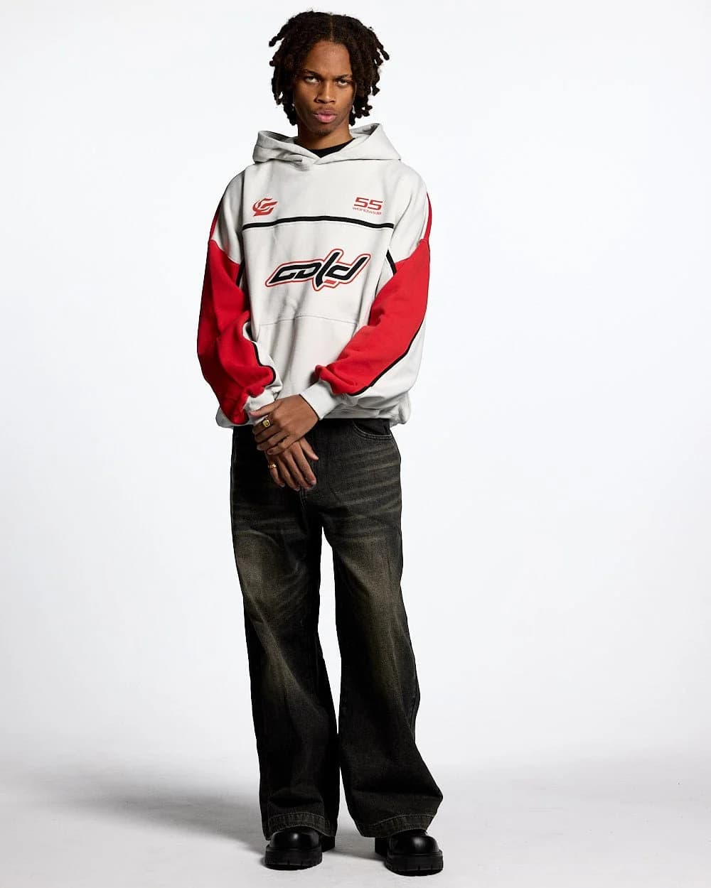 TRAINING HOODIE LIGHT GREY/RED 5