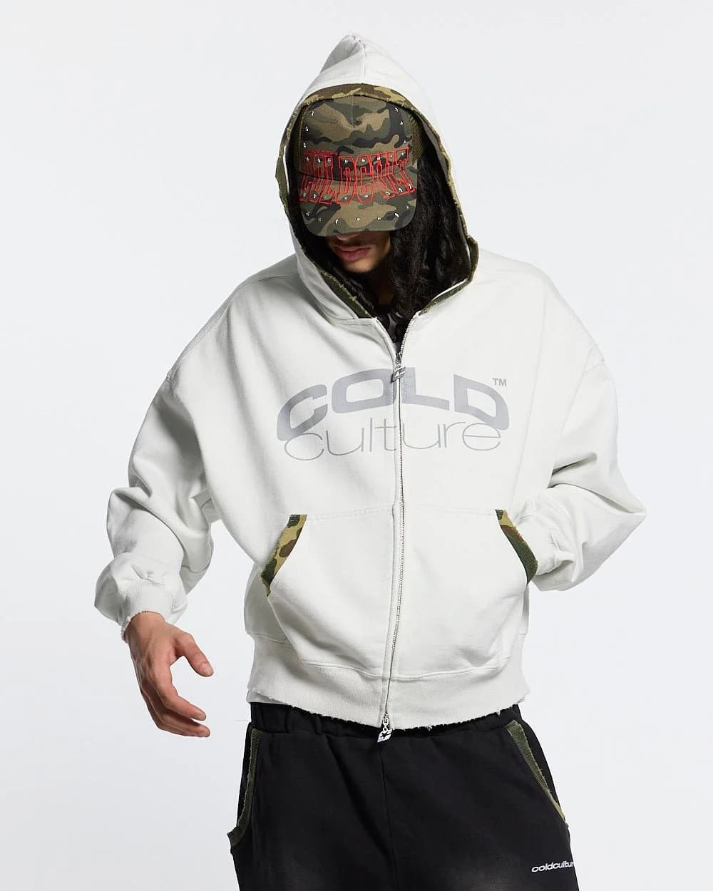 GREY OPS ZIP HOODIE LIGHT GREY 2