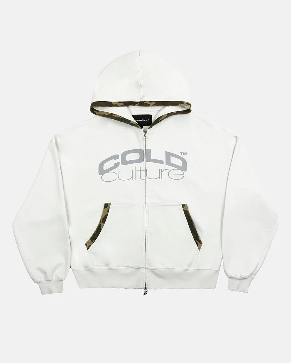 GREY OPS ZIP HOODIE LIGHT GREY by COLD CULTURE