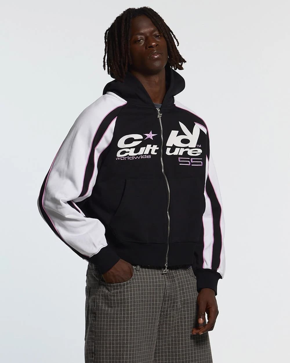 TEASE ME ZIP HOODIE BLACK & GREY by COLD CULTURE