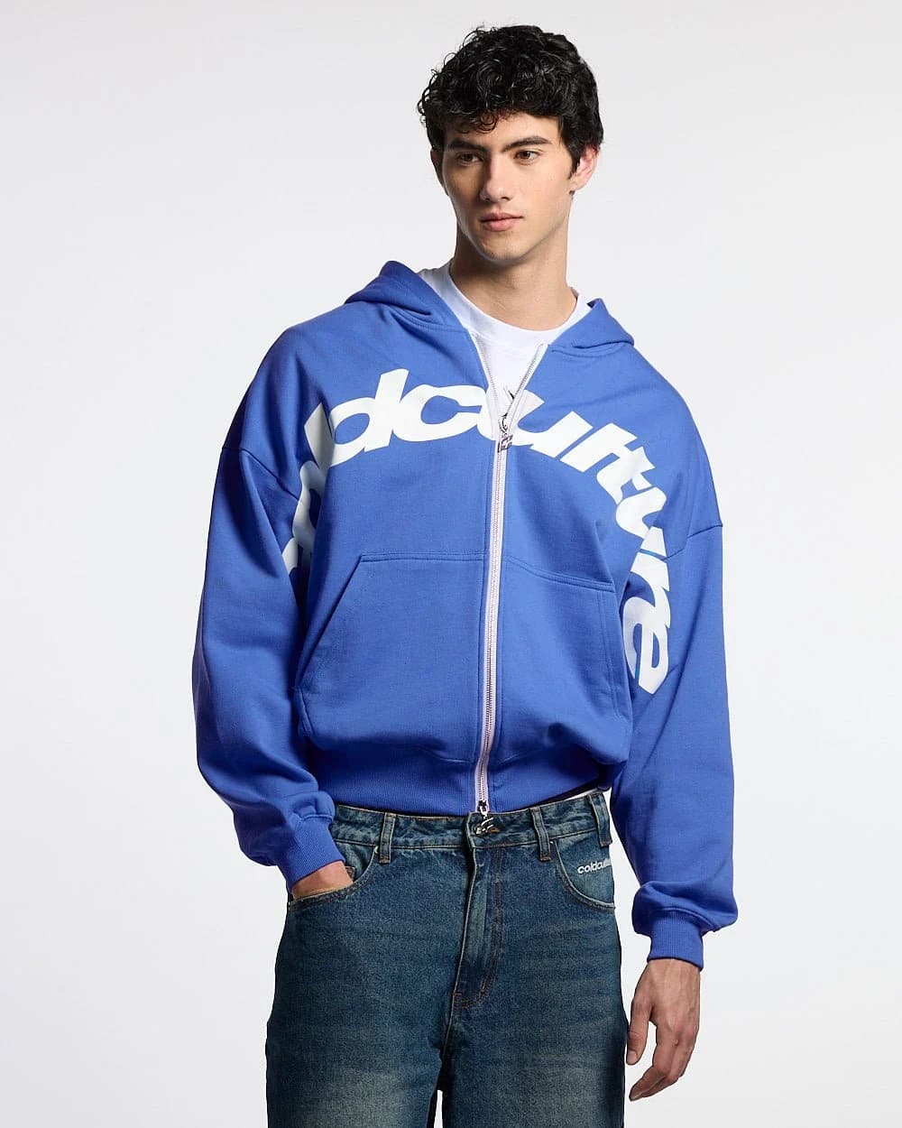 DRIVEN ZIP HOODIE BLUE & WHITE 2