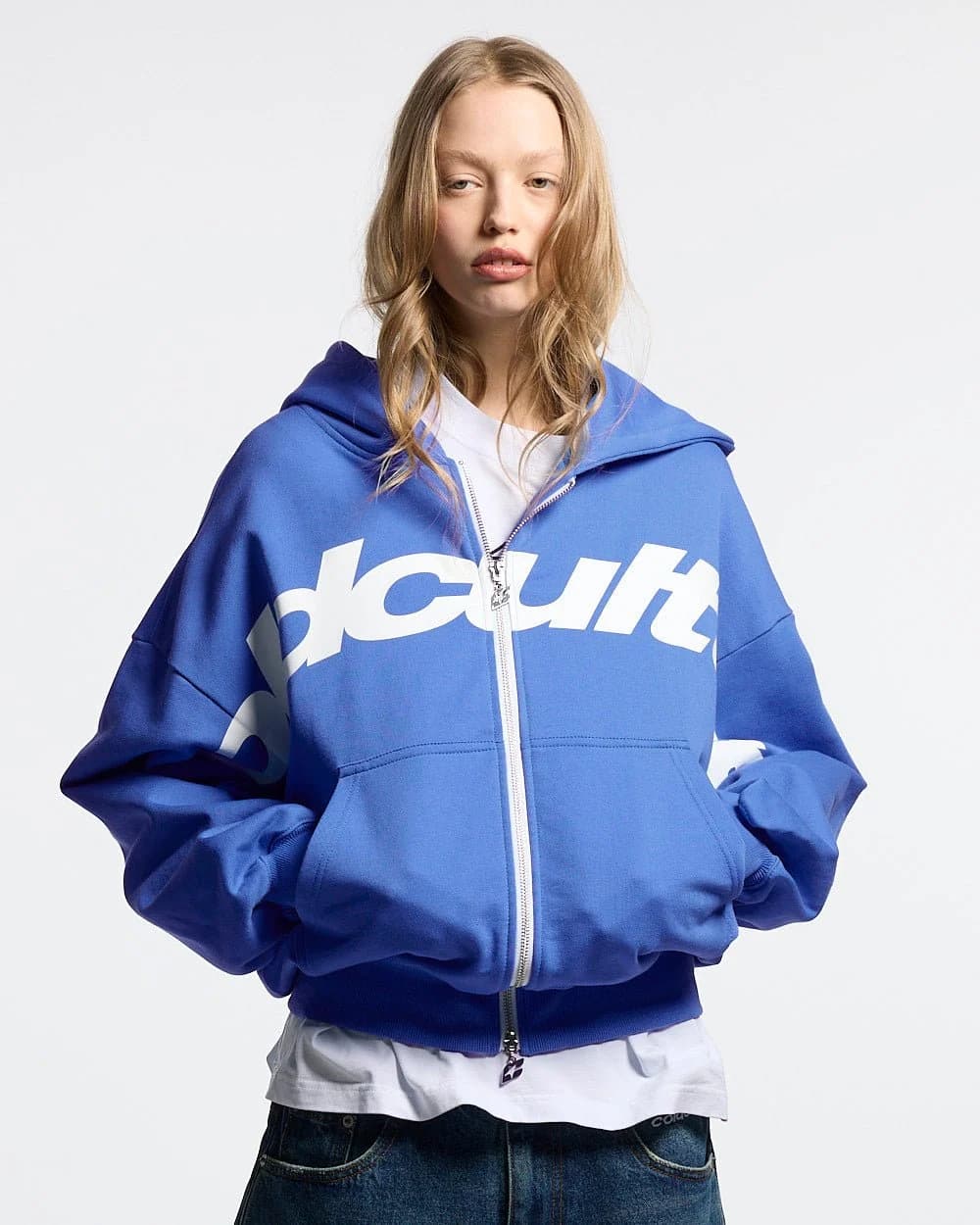 DRIVEN ZIP HOODIE BLUE & WHITE 5