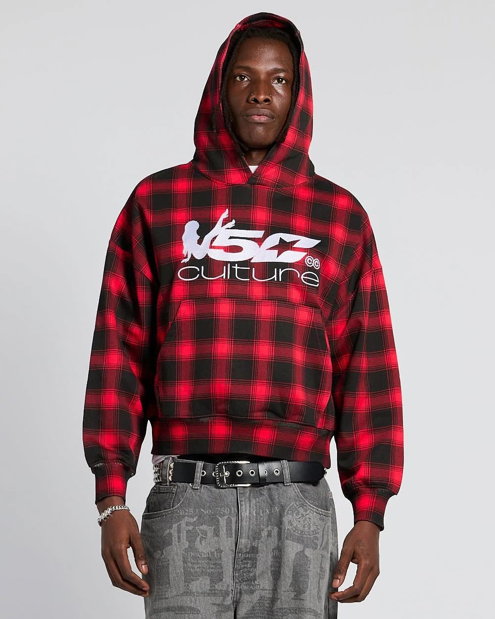 TARTAN HOODIE RED 2