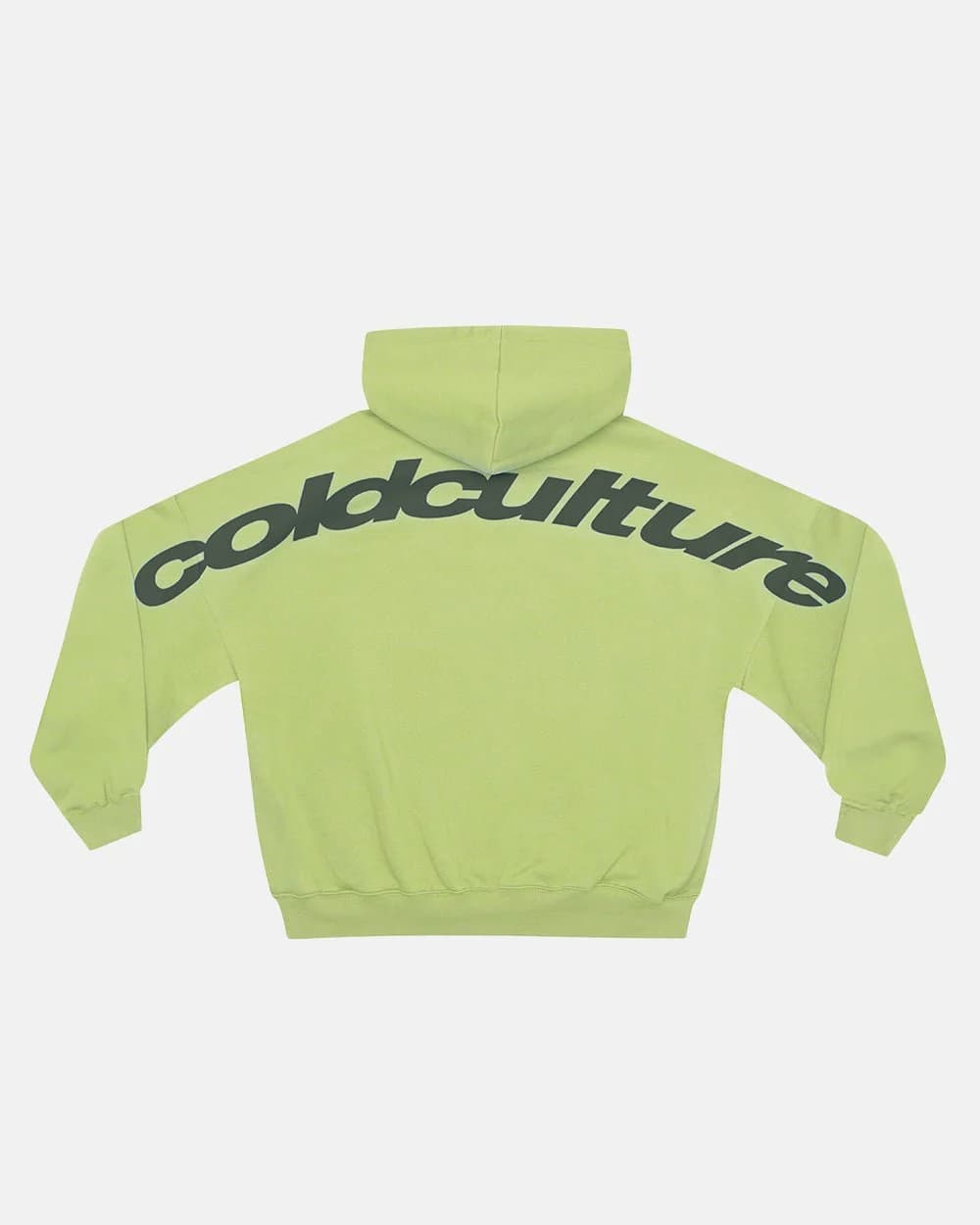 CURVED ZIP HOODIE GREEN by COLD CULTURE
