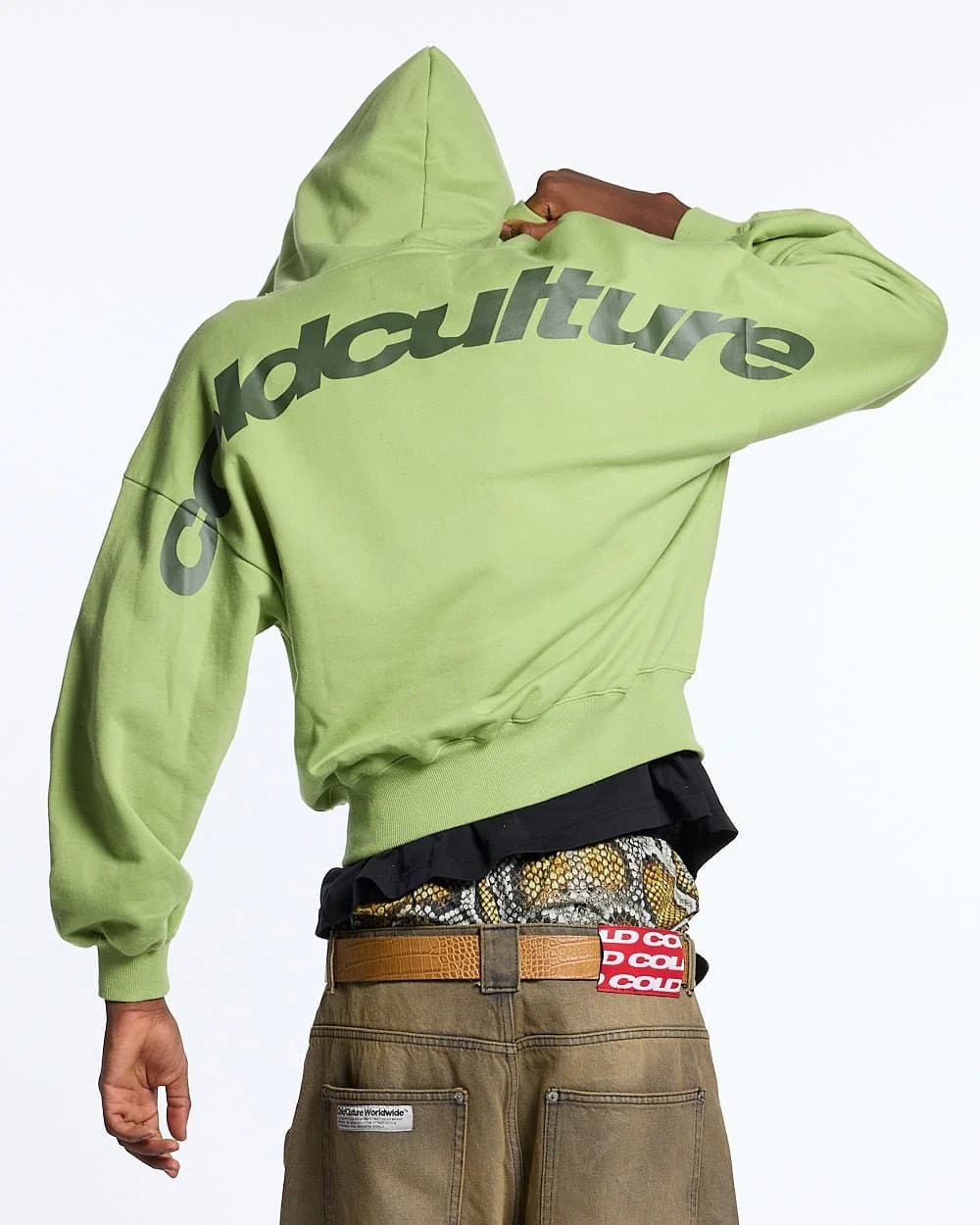 CURVED ZIP HOODIE GREEN 2