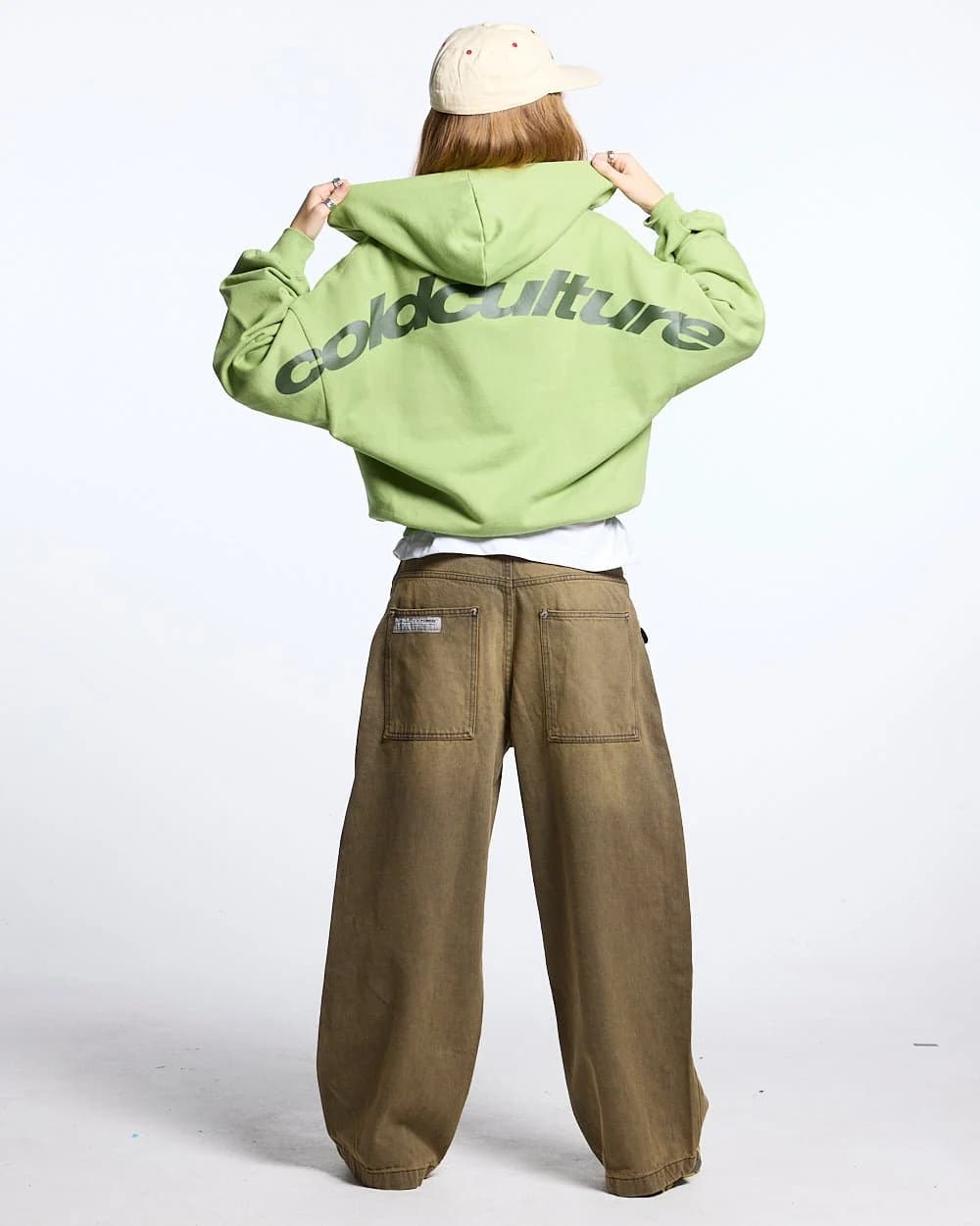 CURVED ZIP HOODIE GREEN 5