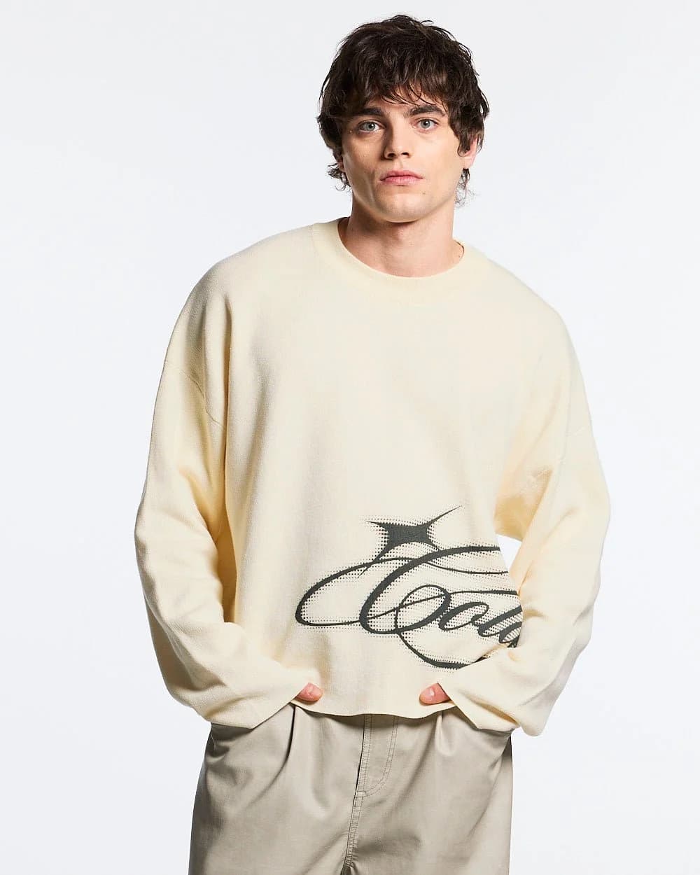 SPARKLY SCRIPT KNIT OFF WHITE 2