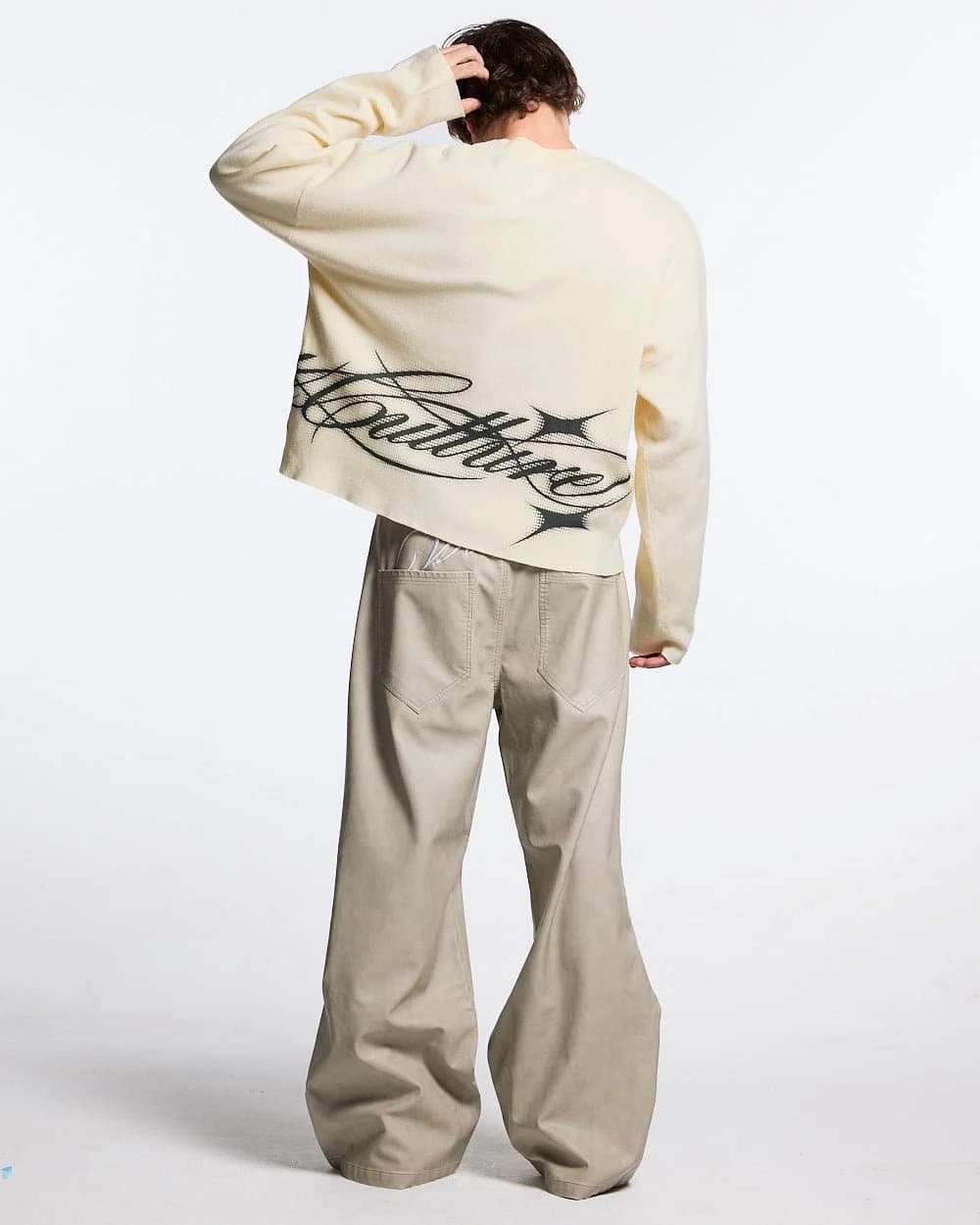 SPARKLY SCRIPT KNIT OFF WHITE 4