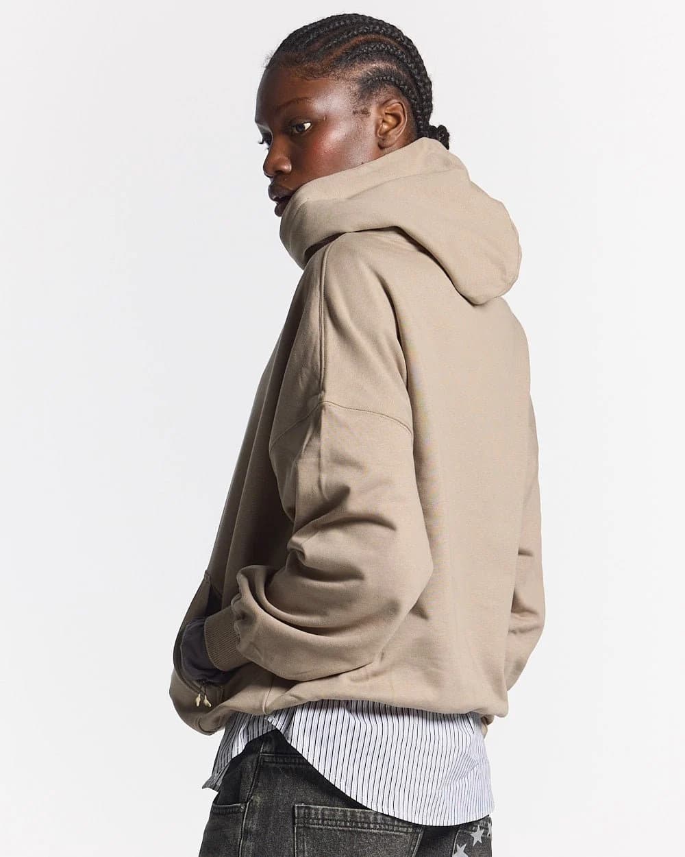SILICONE DETAIL HOODIE SHADY BROWN 6
