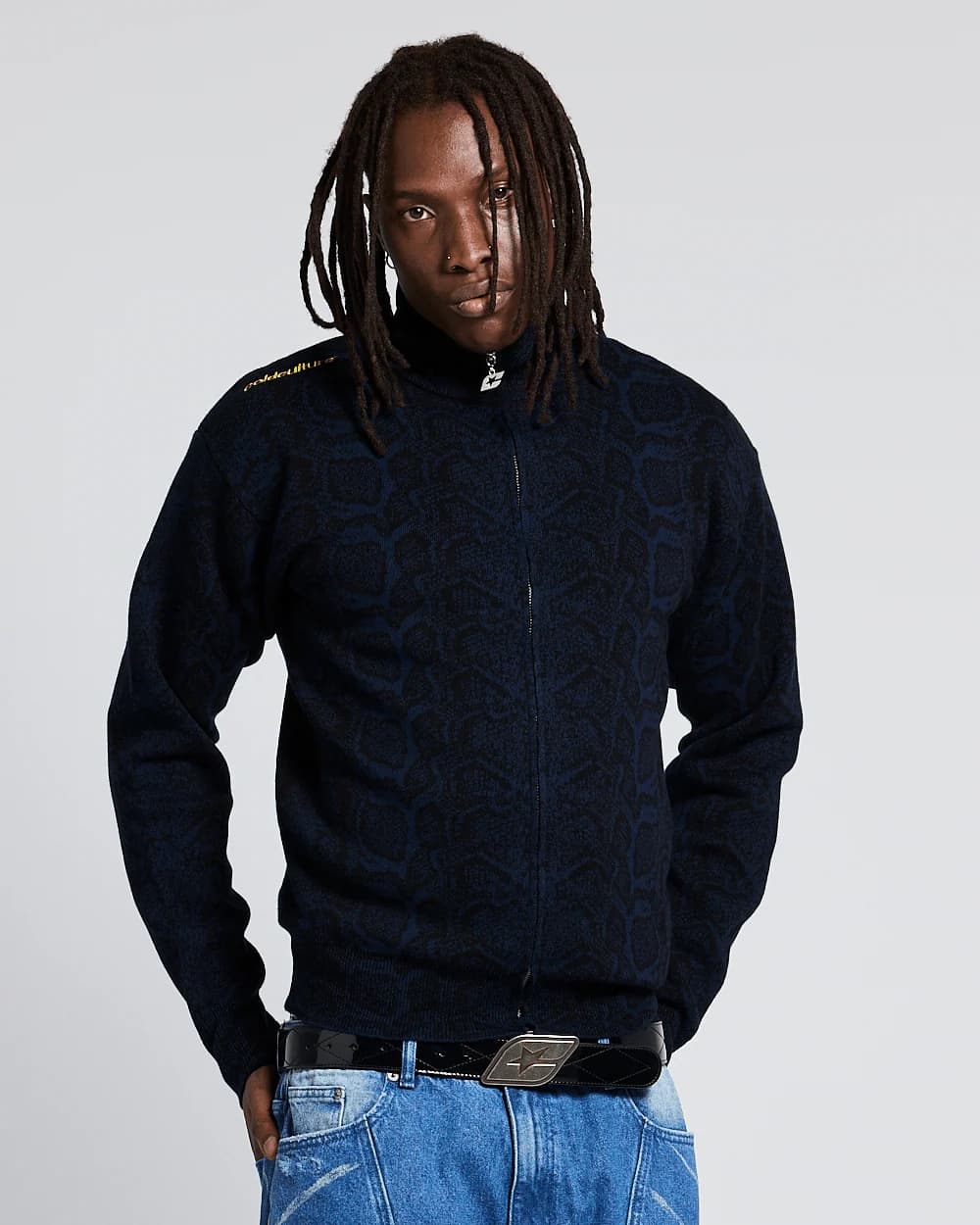 SNAKE ZIP KNIT DARK BLUE 3
