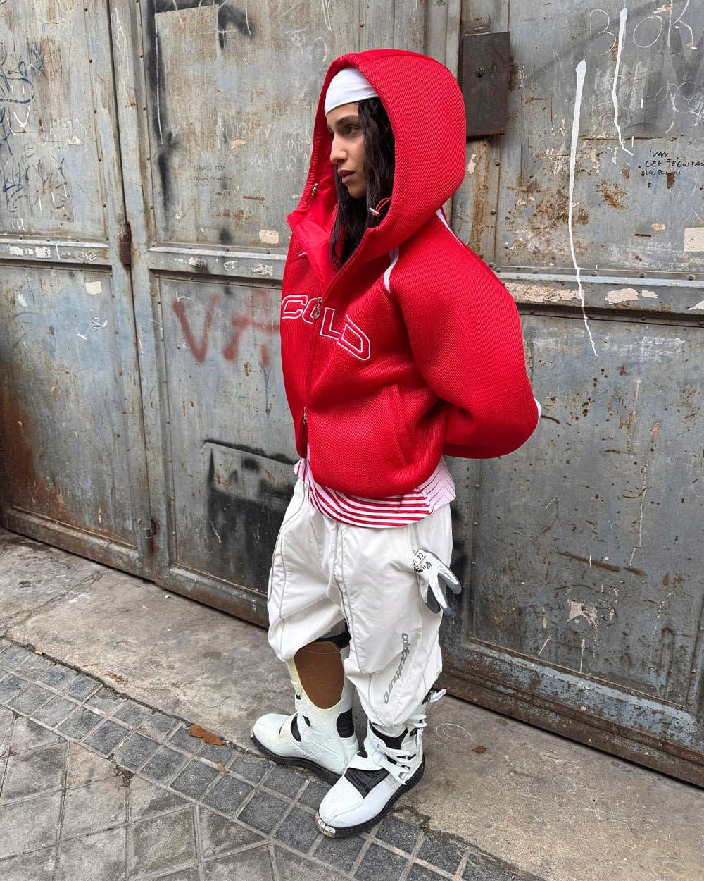 NEO ZIP JACKET WHITE & RED 7
